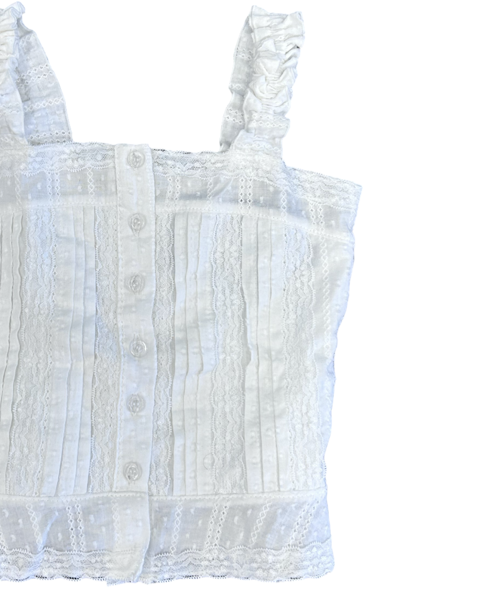 Girls Lace Button Front Tank