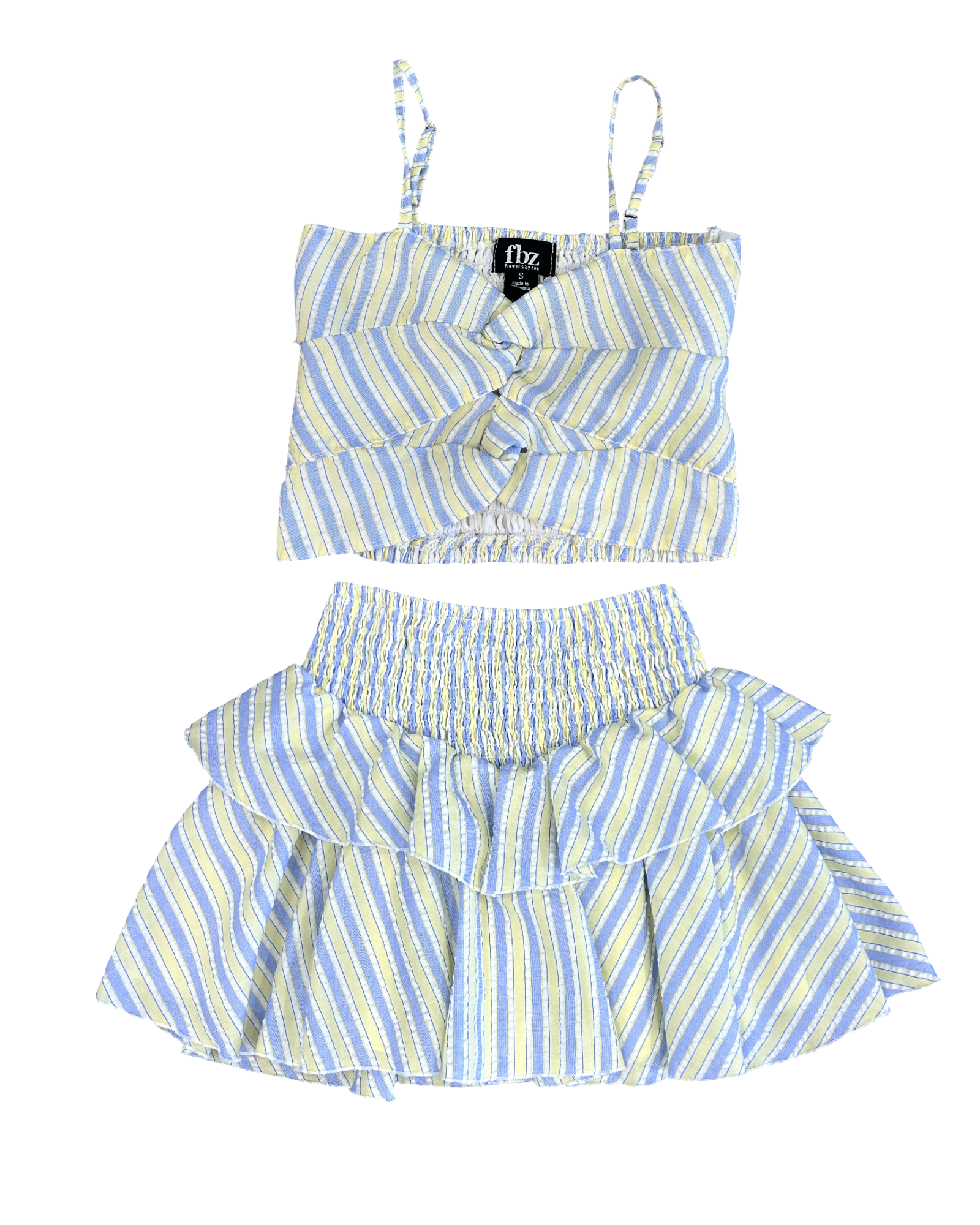 Girls Striped Ruffle Skirt