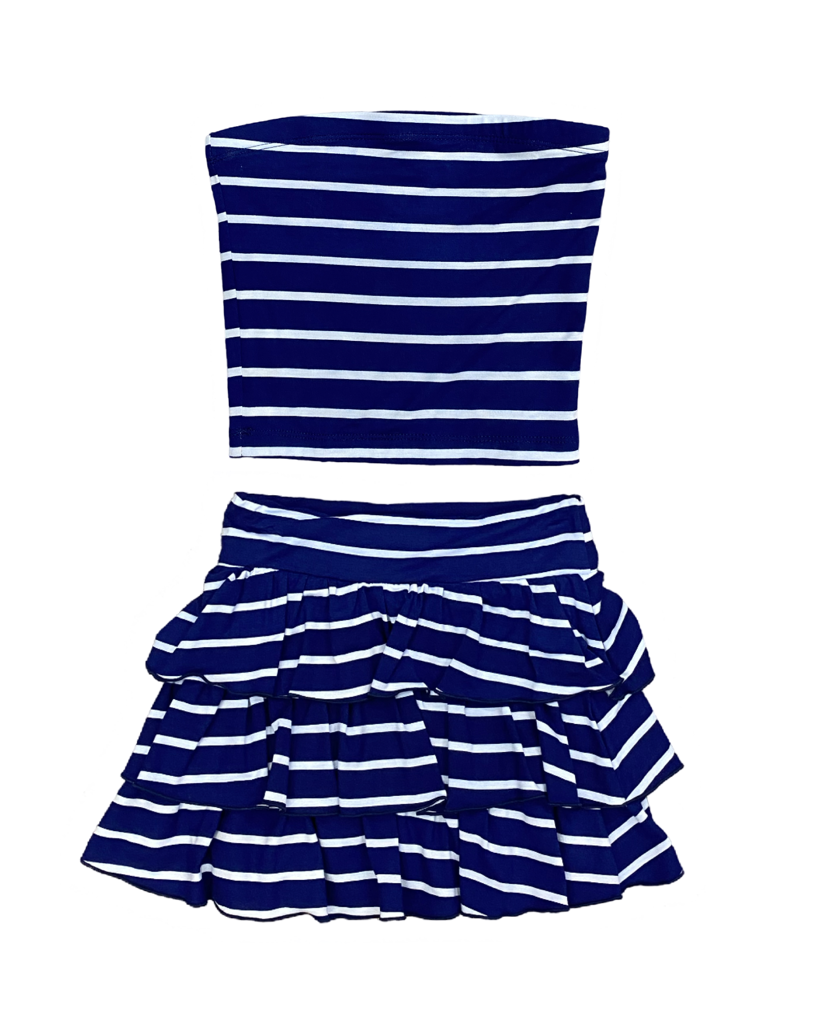 Navy White Stripe Tube Top