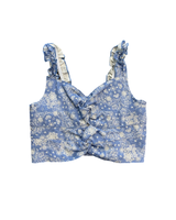 Girls Blue Bandana Keyhole Front Crop Top