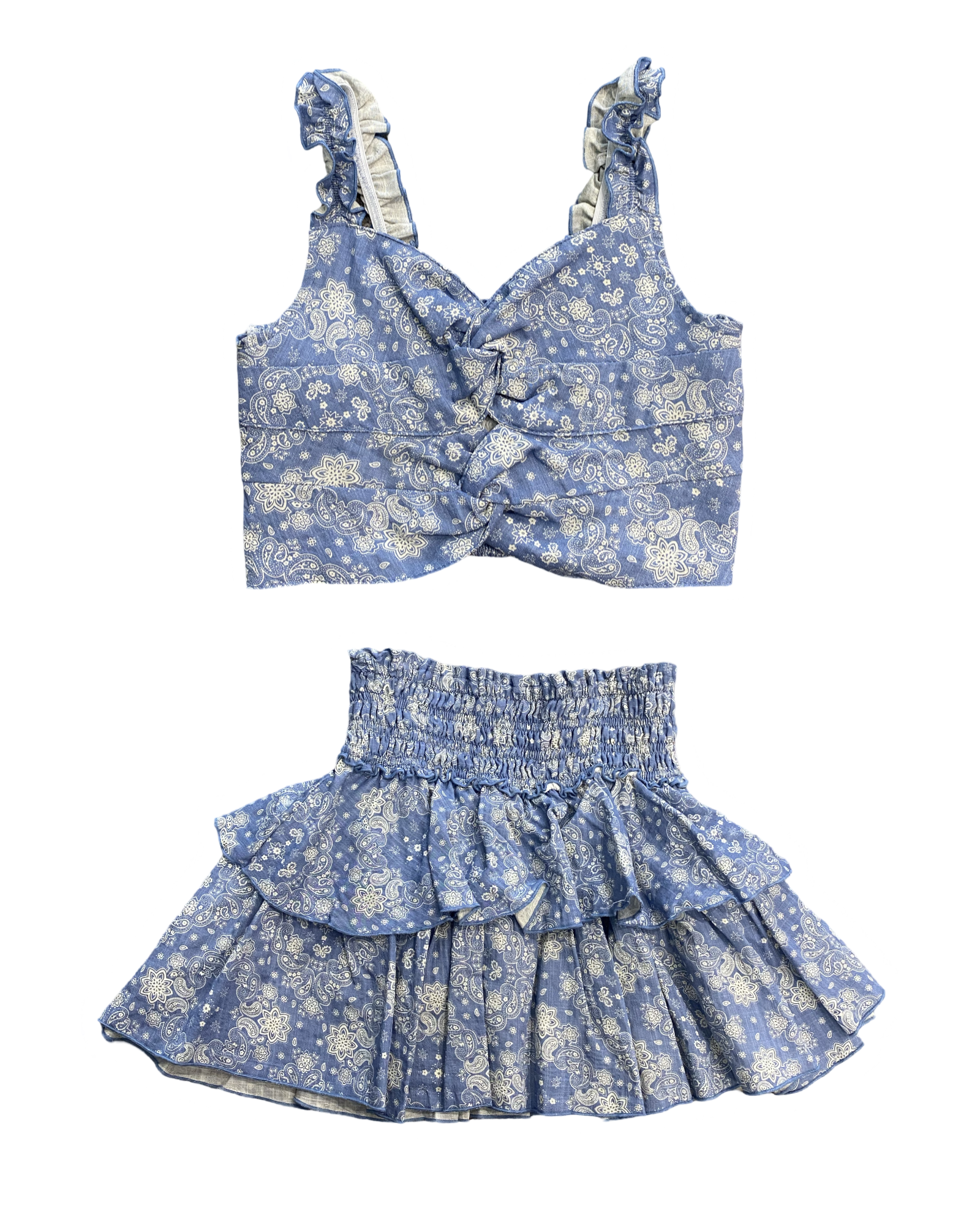 Blue Bandana Ruffle Skirt