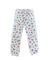 Girls White Floral Sweatpants