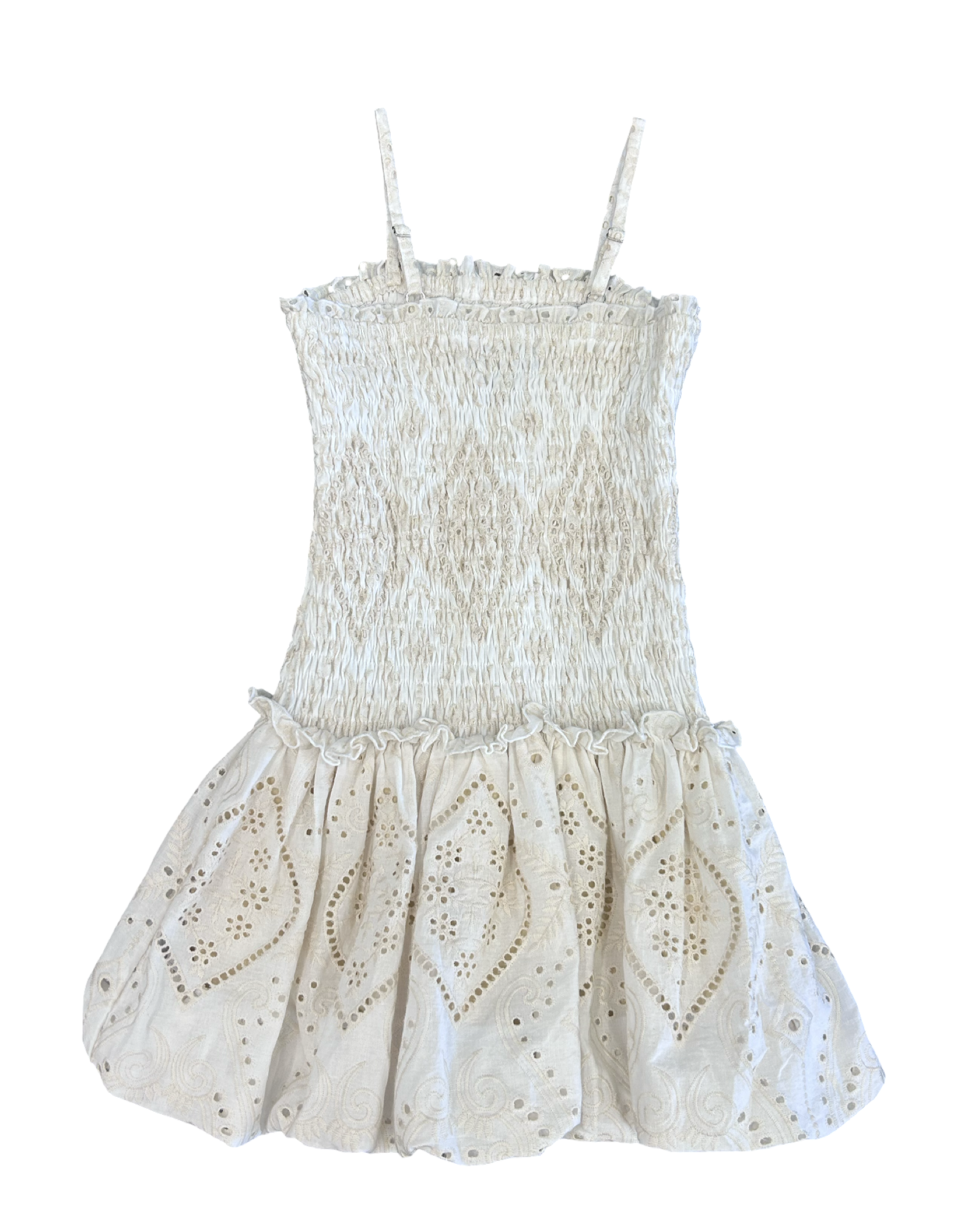 Girls Cream Bubble Skirt Dress