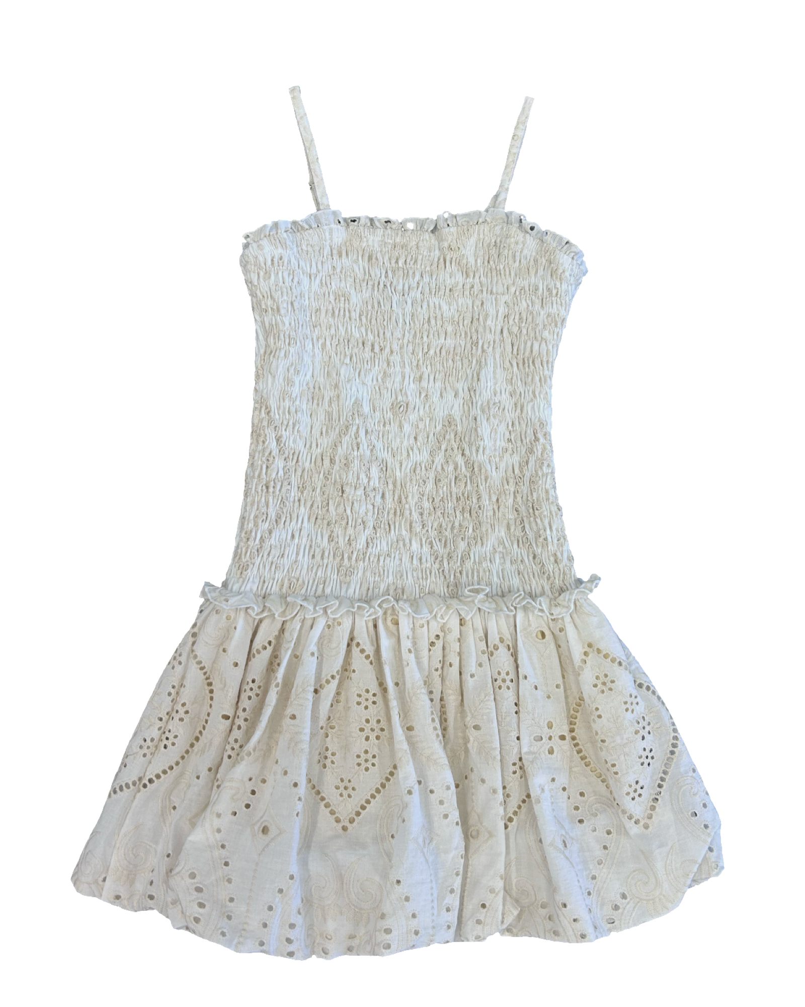 Girls Cream Bubble Skirt Dress