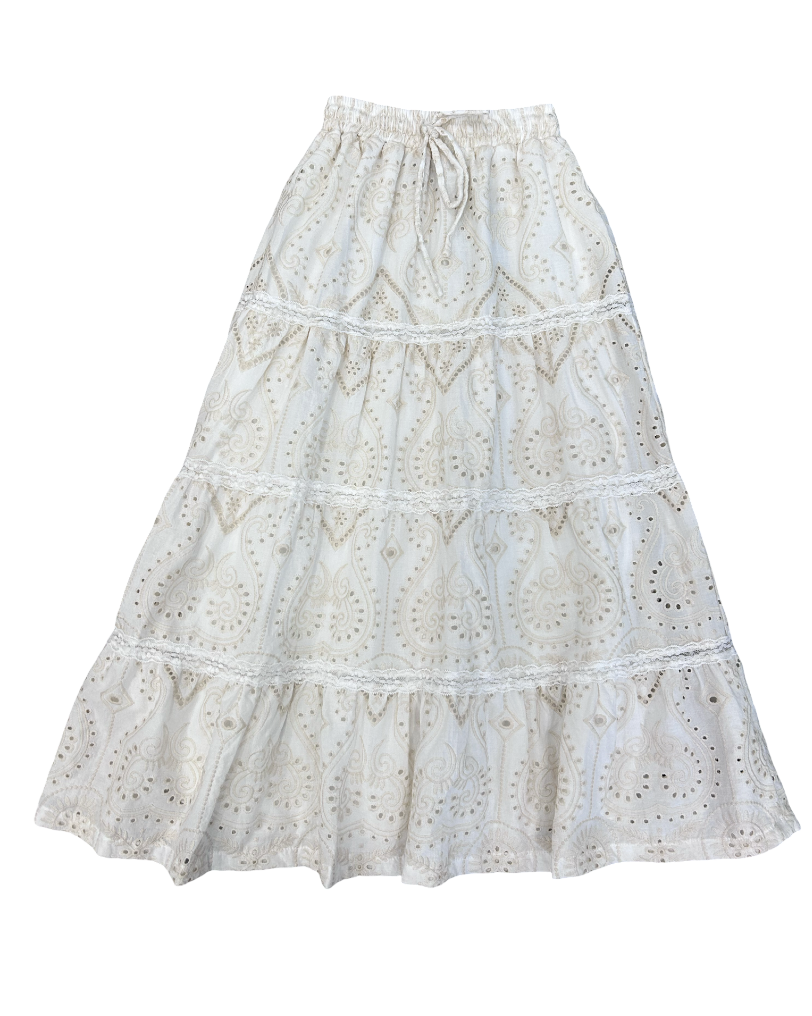 Girls Cream Maxi Skirt