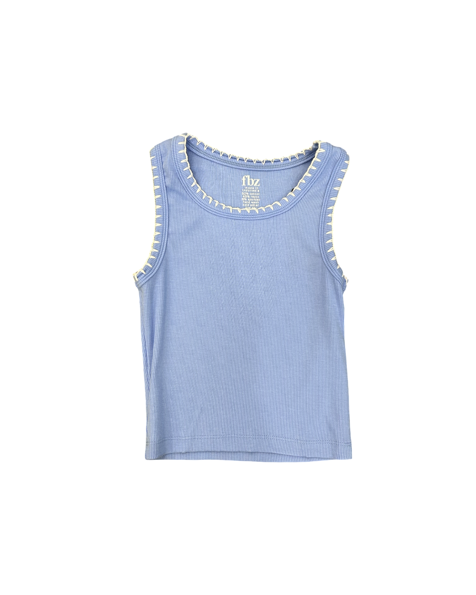 Girls Blue Ribbed Tank