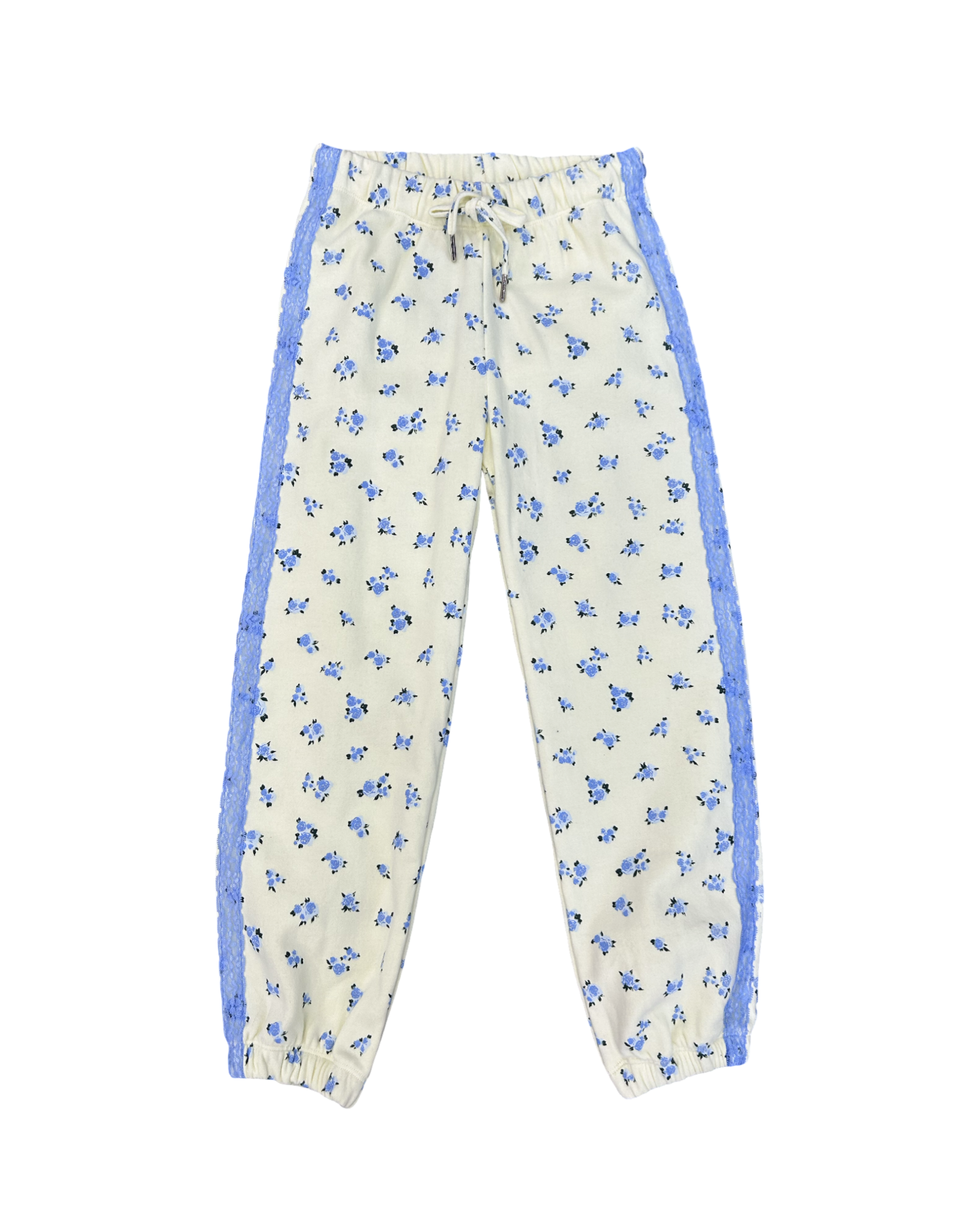 Girls Yellow and Blue Floral Sweatpants