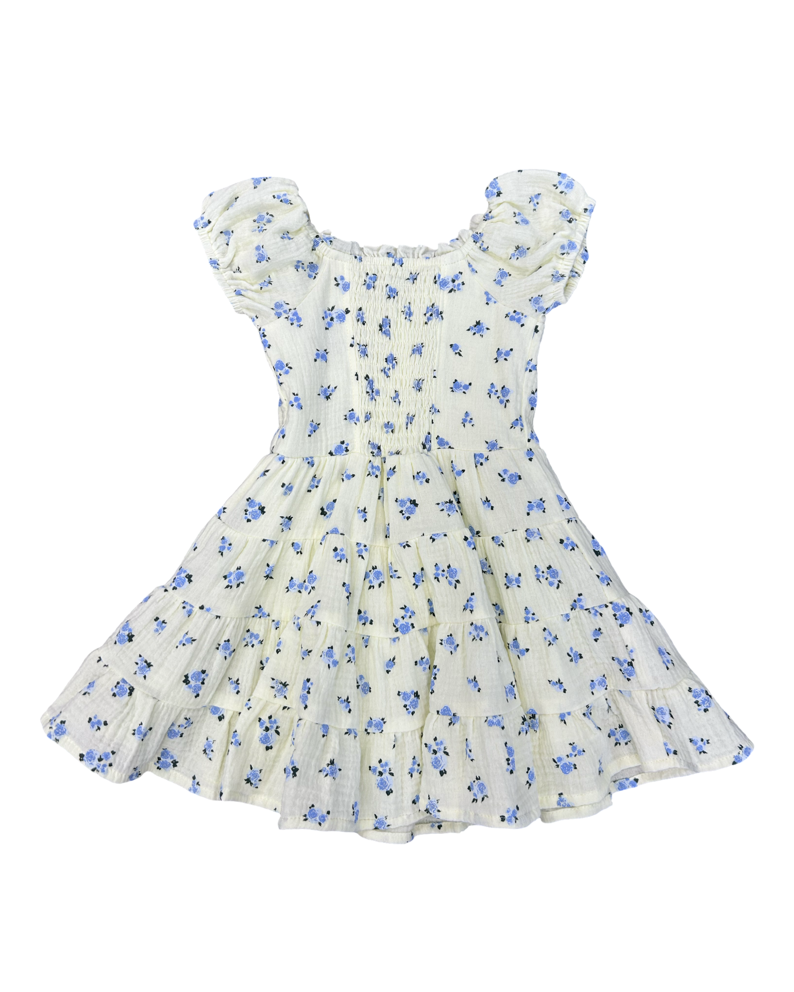 Girls Yellow and Blue Floral Dress