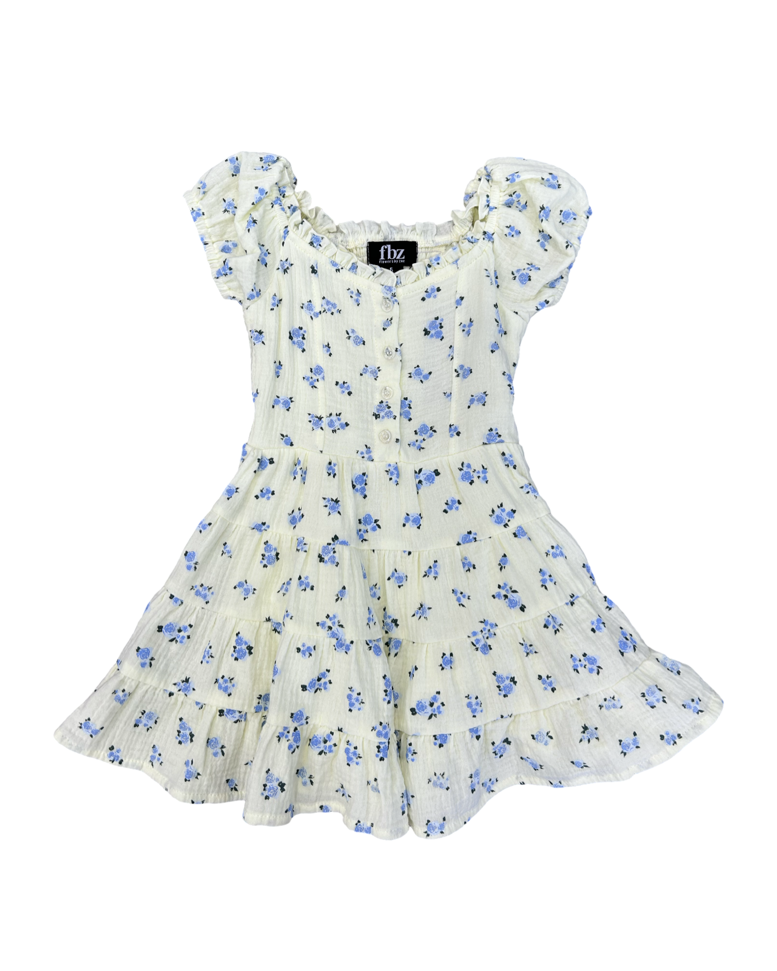 Girls Yellow and Blue Floral Dress