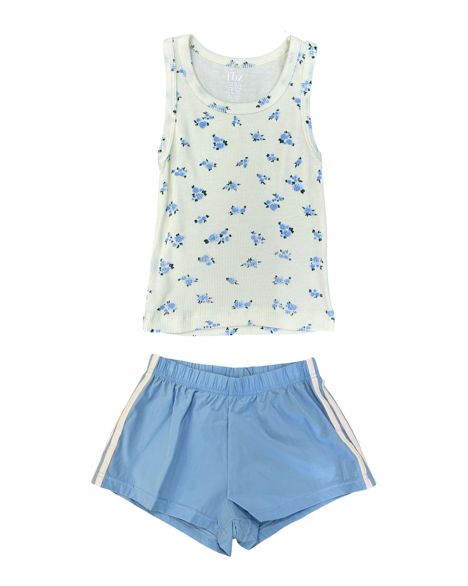 Girls Yellow and Blue Floral Tank