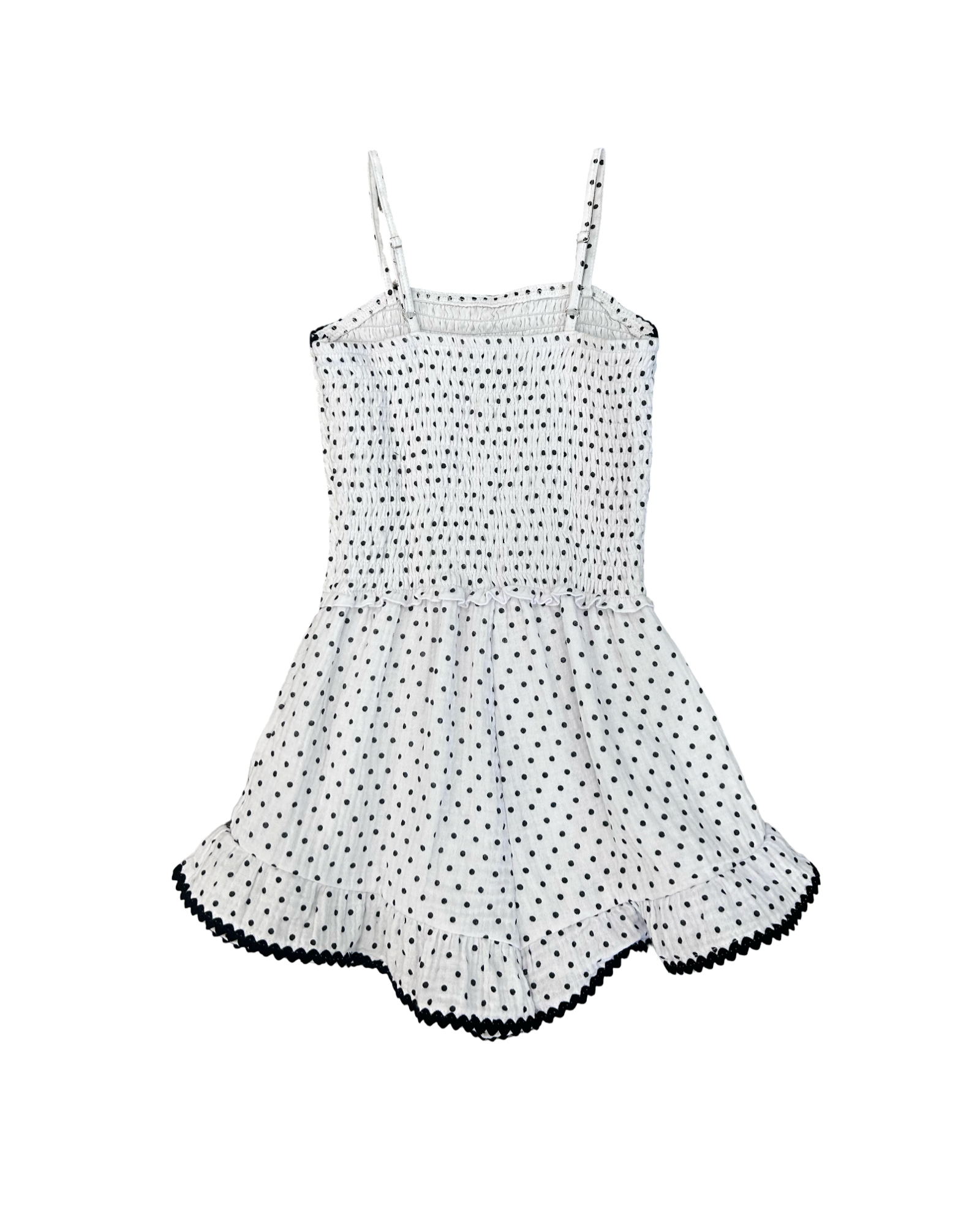 Girls Black and White Polka Dot Romper
