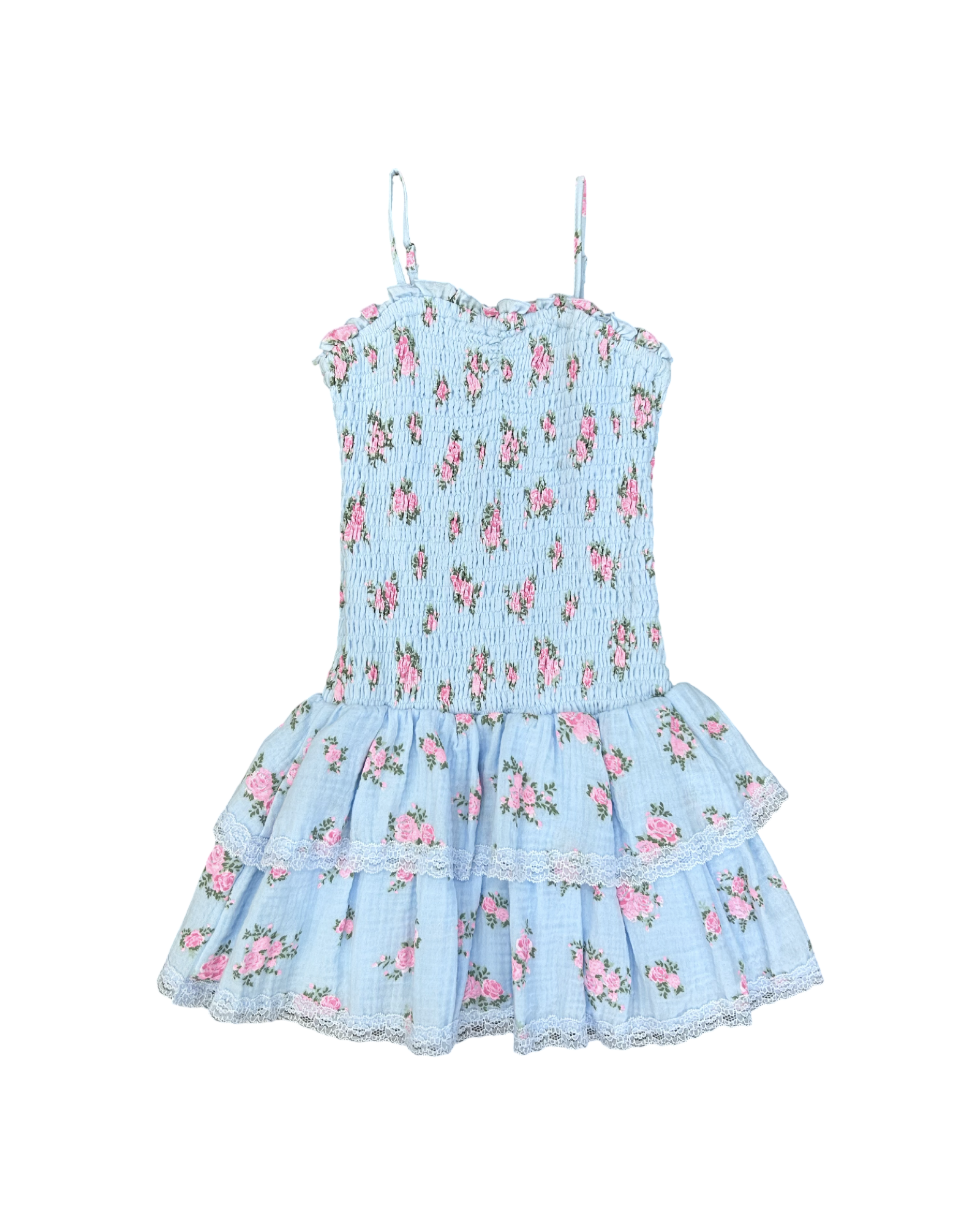 Girls Floral Smocked Dress