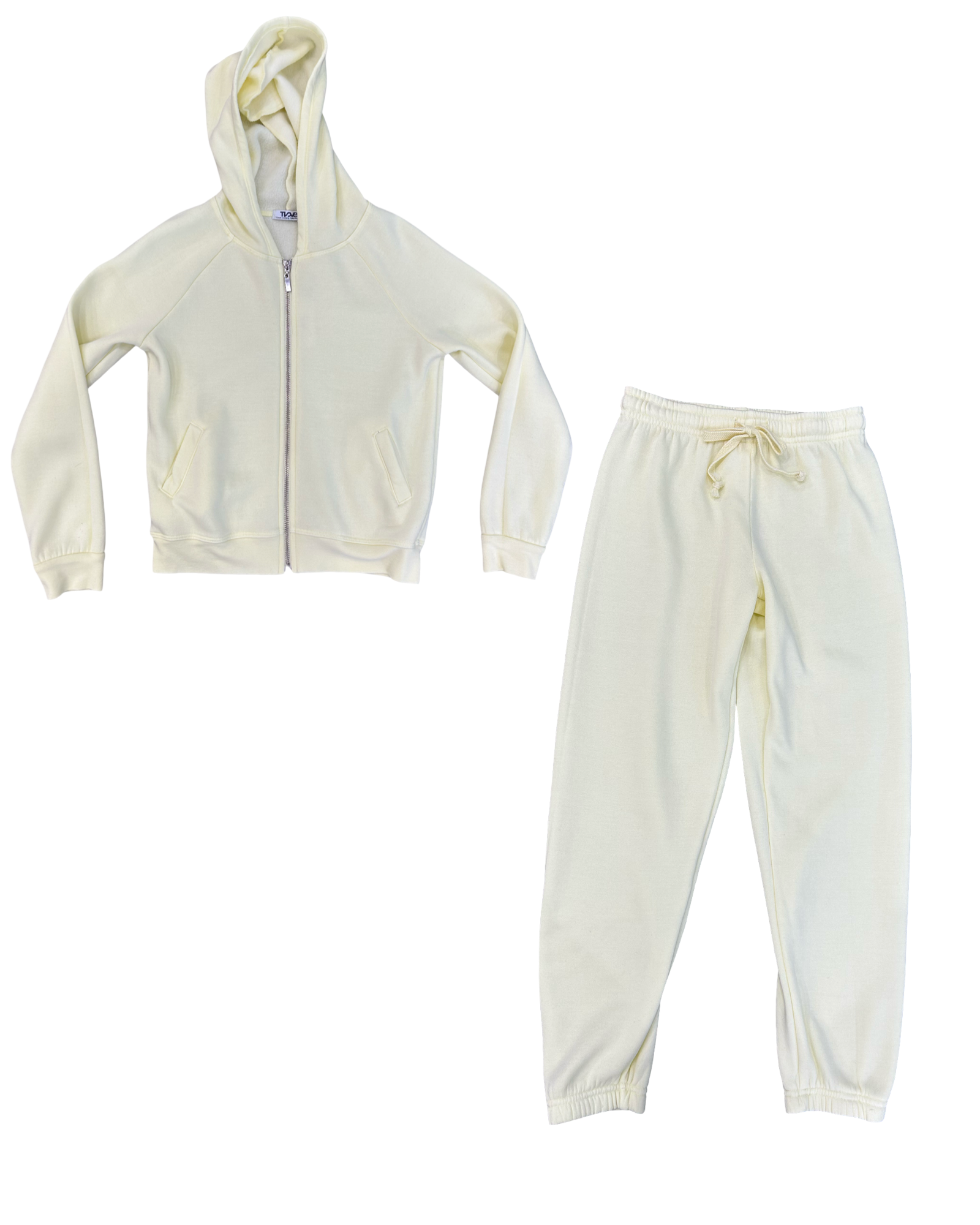 Girls Butter Yellow Zip Up Hoodie