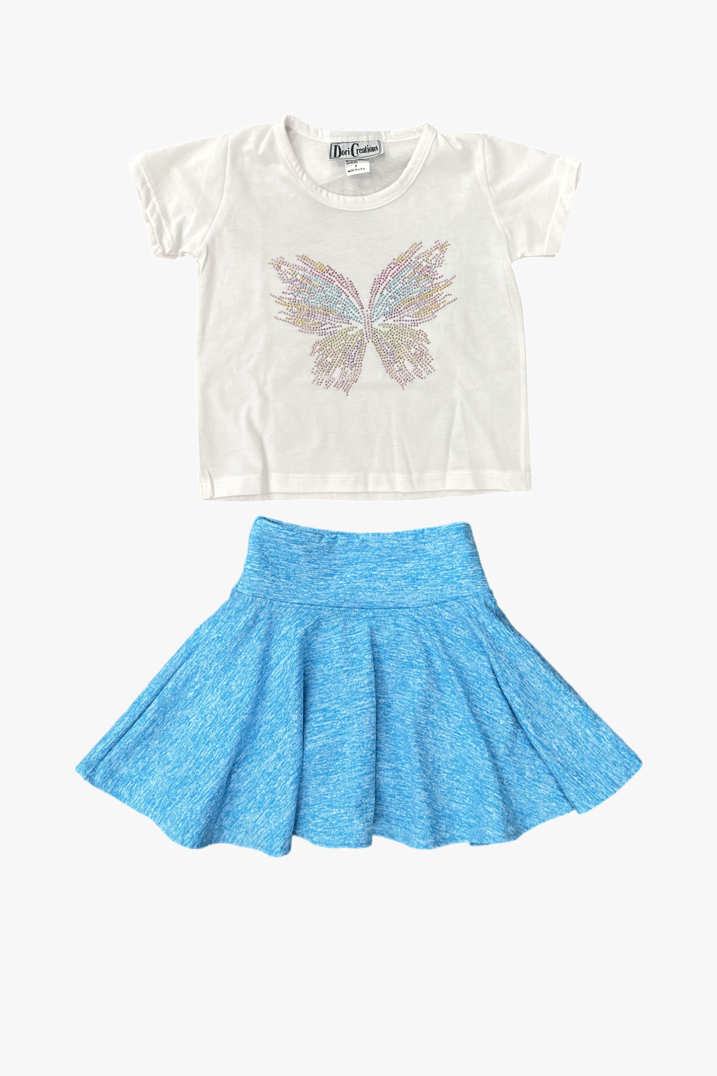 White Pastel Butterfly Tee