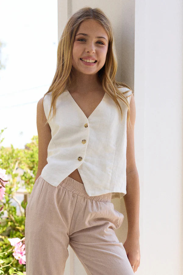 Girls Linen Vest