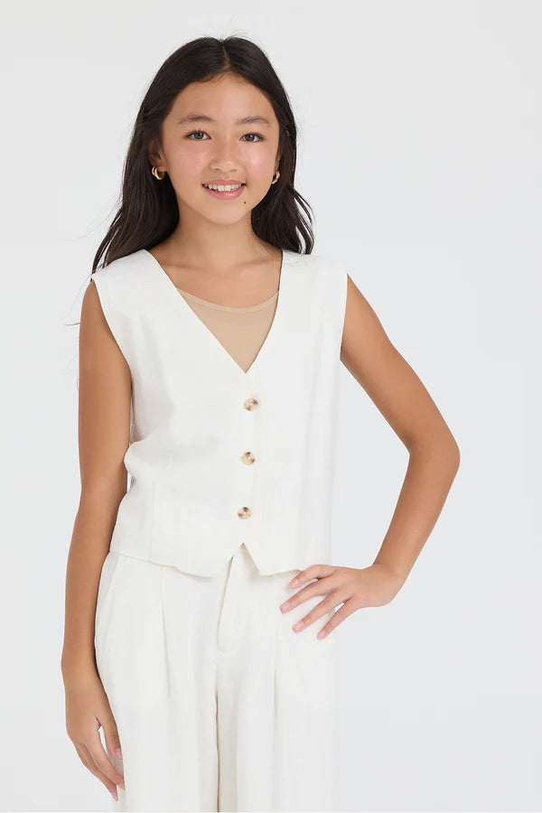 Girls Linen Vest
