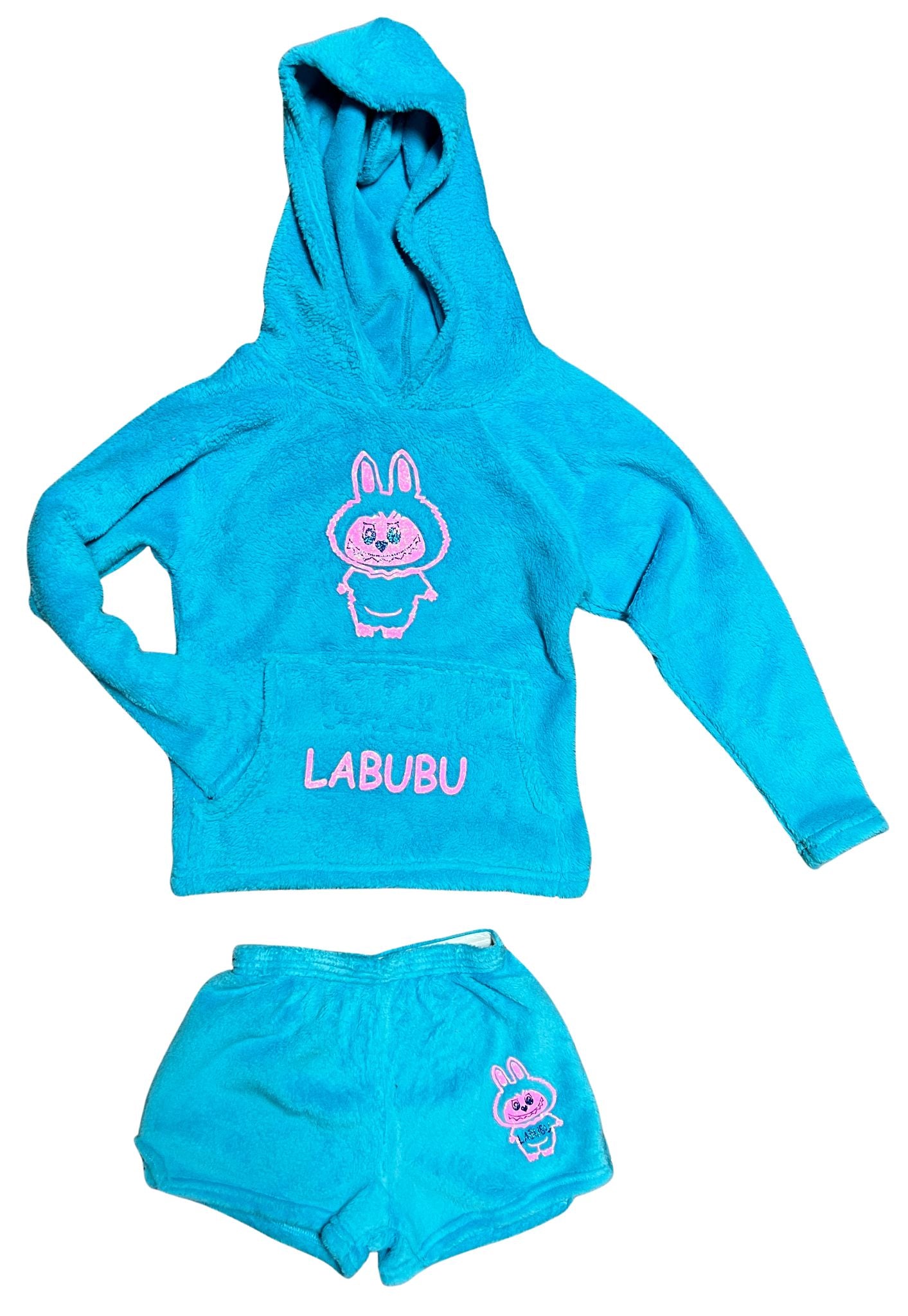 Girls Turquoise 'Labubu' Hoodie
