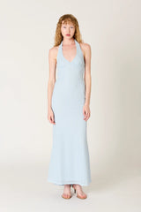 Pluma Halter Crochet Maxi Dress