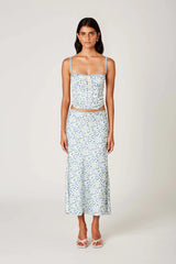 Pauline Corset Top - Ivory Floral