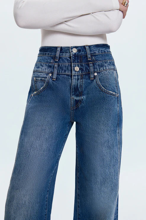 Caleb High Rise Stacked Waist Jeans