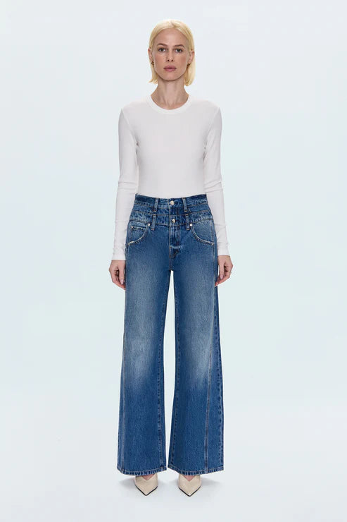 Caleb High Rise Stacked Waist Jeans