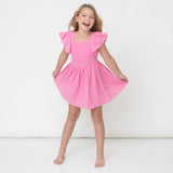 Girls Pink Smocked Cover Up Dress