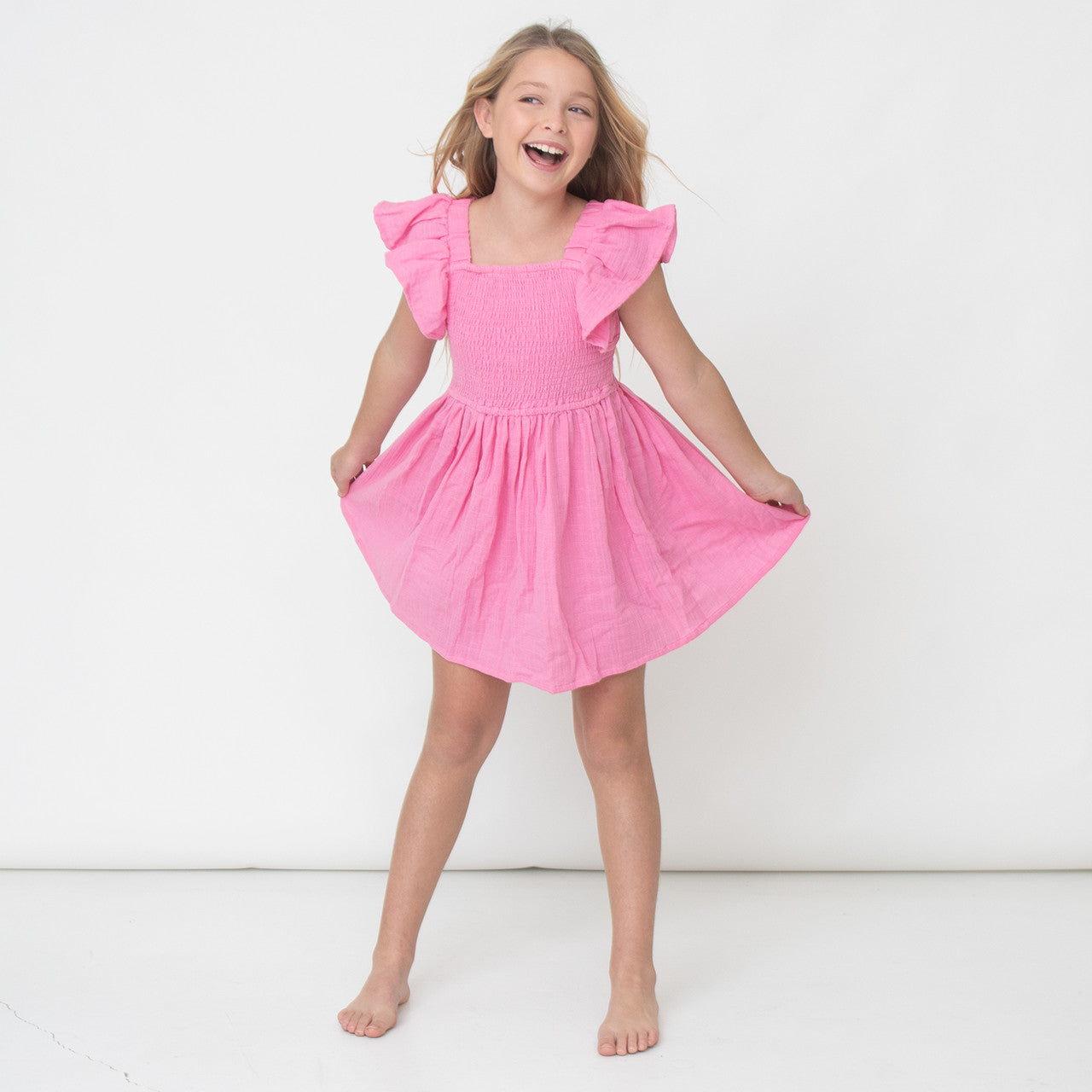 Pink Smocked Cover Up Dress