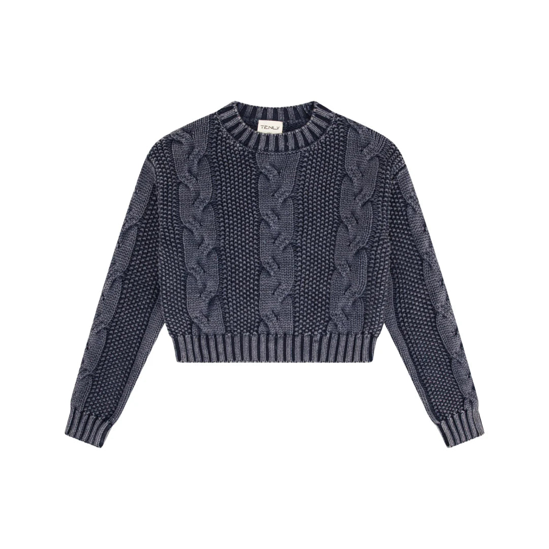 Girls Cable Cropped Sweater