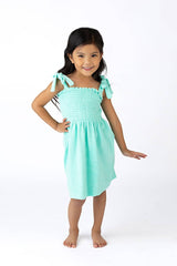 Girls Smocked Terry Dress