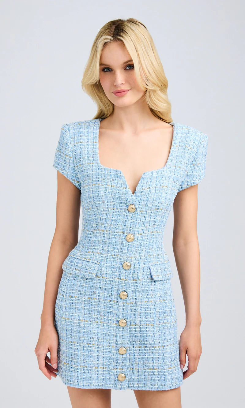 Generation Love - Brunella Tweed Dress L / Sky Blue Generation Love - Brunella Tweed Dress L / Sky Blue