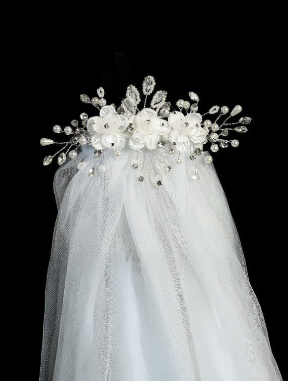 Flower Comb with Veil