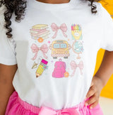 Girls Coquette School Doodle Short Sleeve T-Shirt