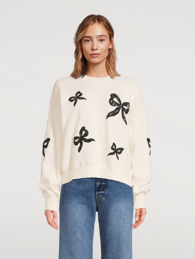 Linetta Lace Bow Sweatshirt