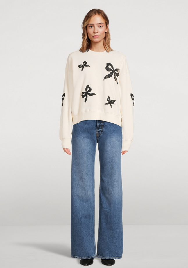 Linetta Lace Bow Sweatshirt