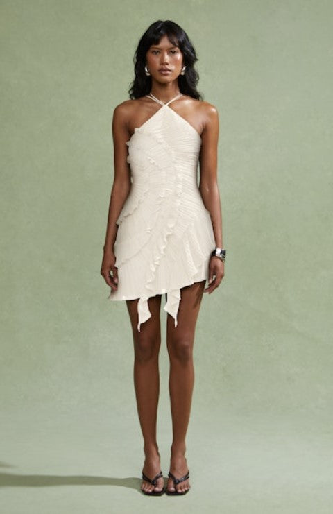 Velora Asymmetrical Ruffle Mini Dress