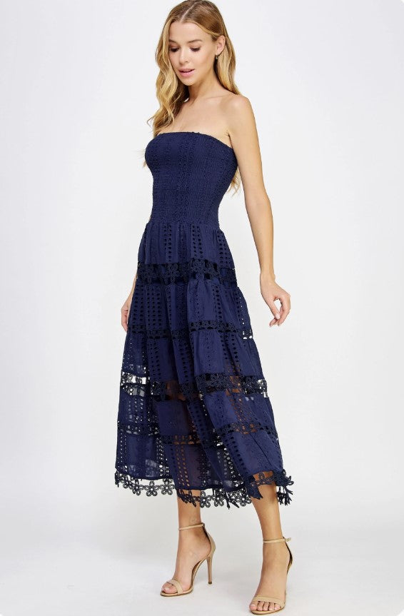 Eyelet Lace Tube Dress