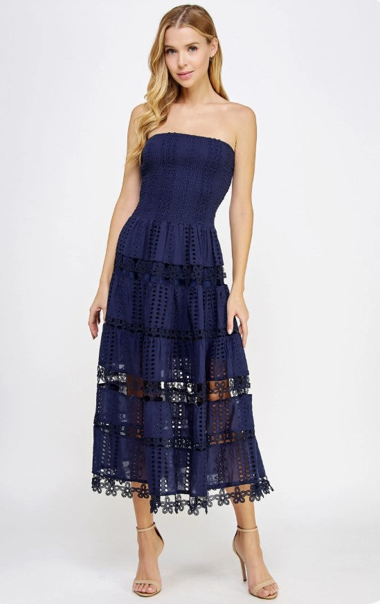 Eyelet Lace Tube Dress