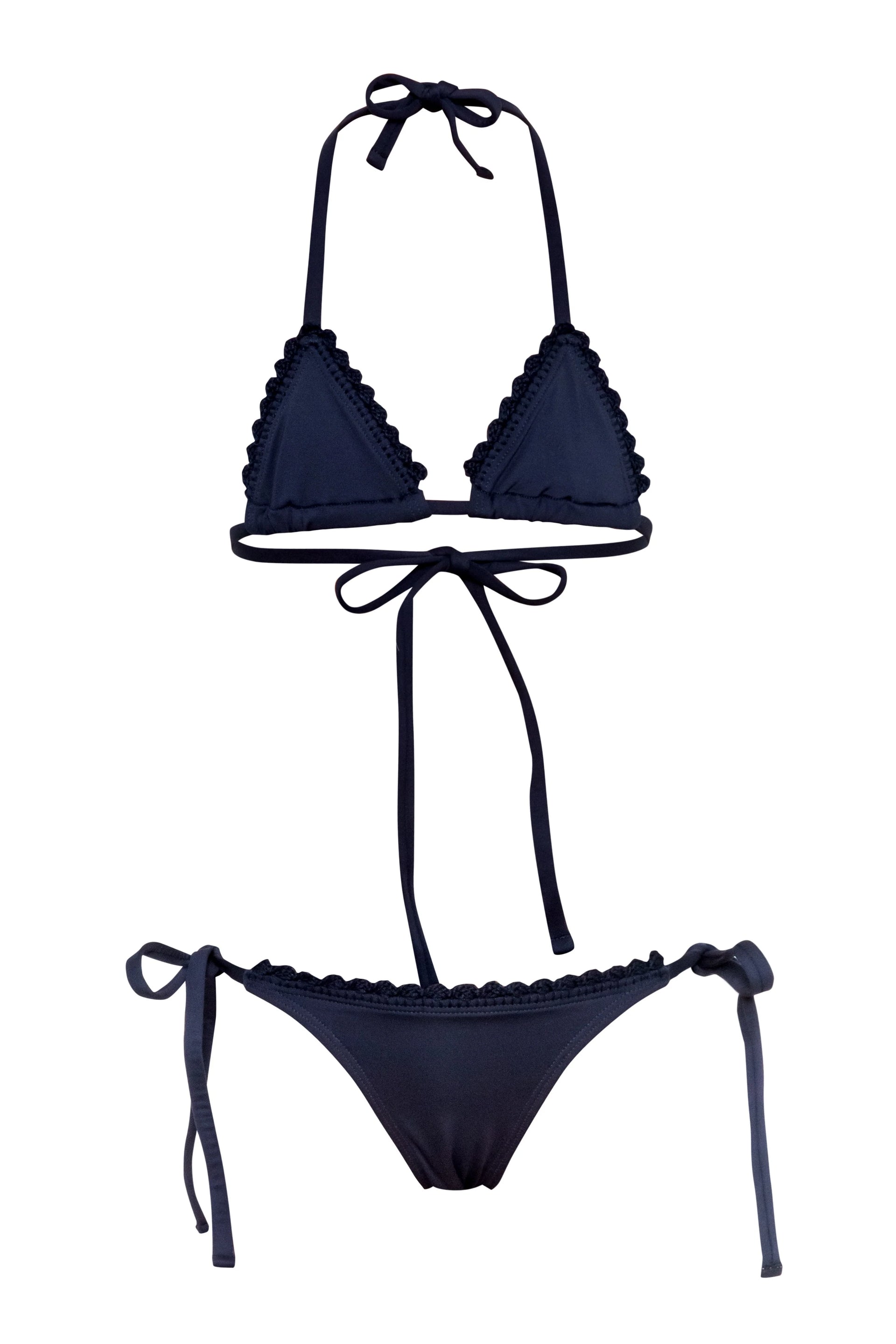 Girls Navy Crochet Bikini Set