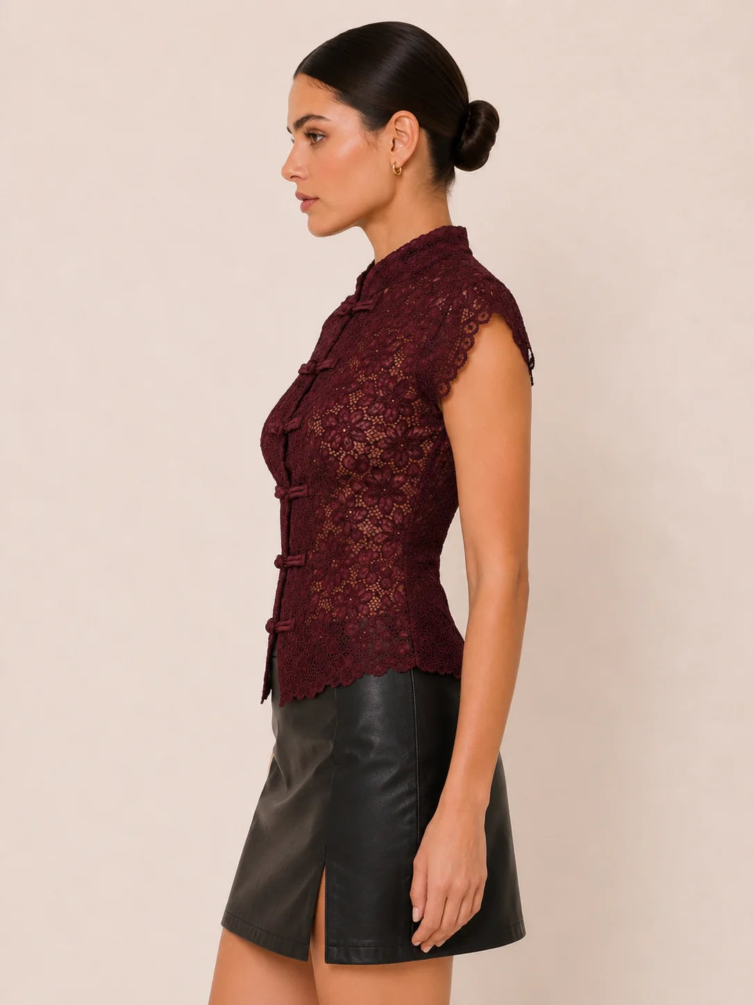 Lace Cap Sleeve Top
