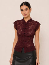 Lace Cap Sleeve Top