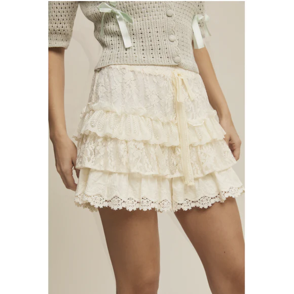 Flirty Lace Tiered Shorts