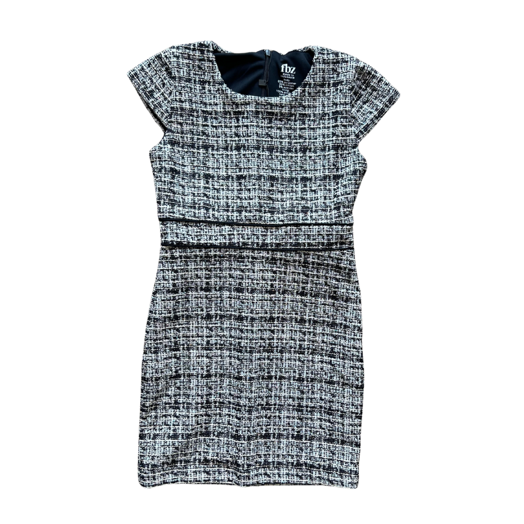 Black Tweed Shift Dress