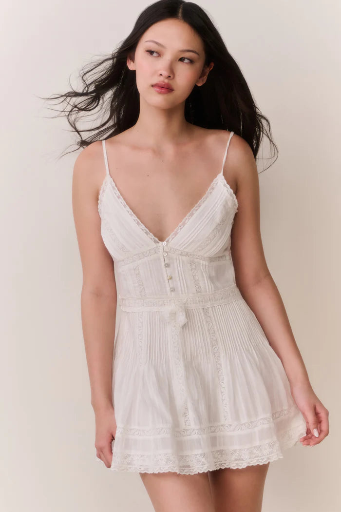 Zirelle Cotton Lace-Trimmed Mini Dress
