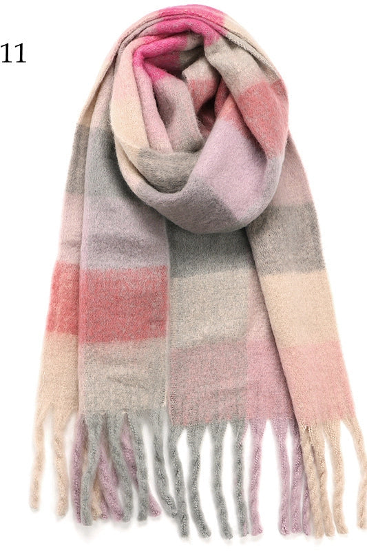 Chunky Multi Plaid Scarf