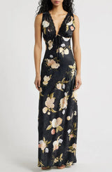 Judith Floral Jacquard Satin Slipdress