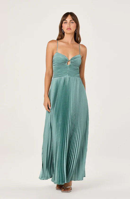 Alaia Satin Plissé Maxi Dress