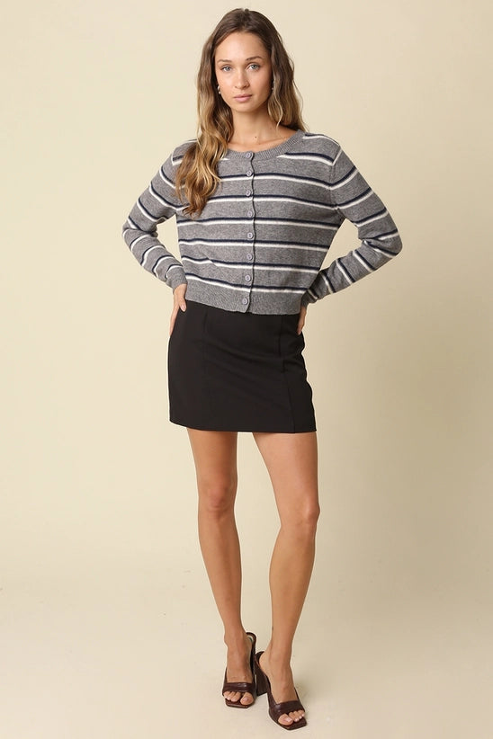 Ariella Stripe Knit Cardigan