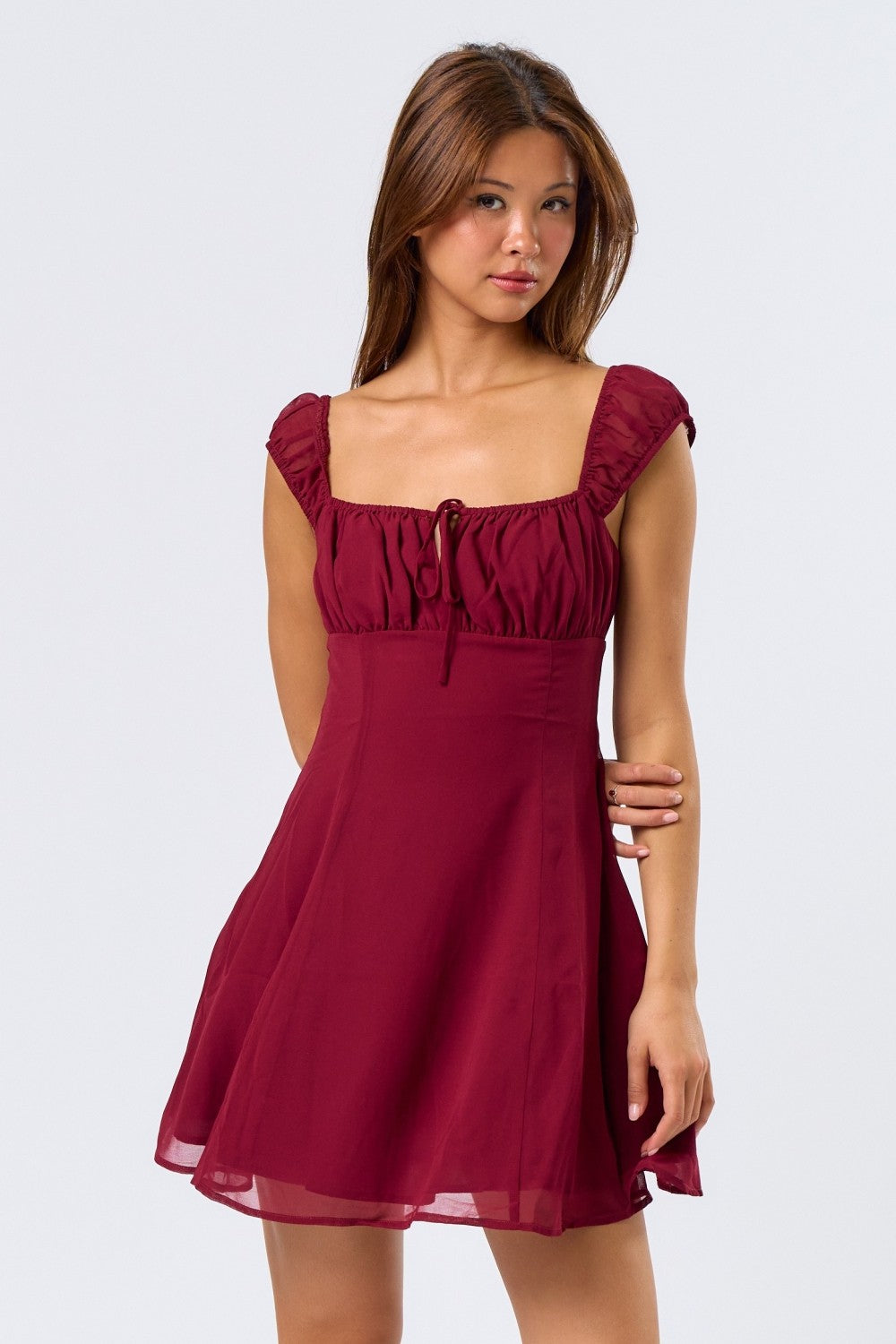 Mini Dress With Front Tie