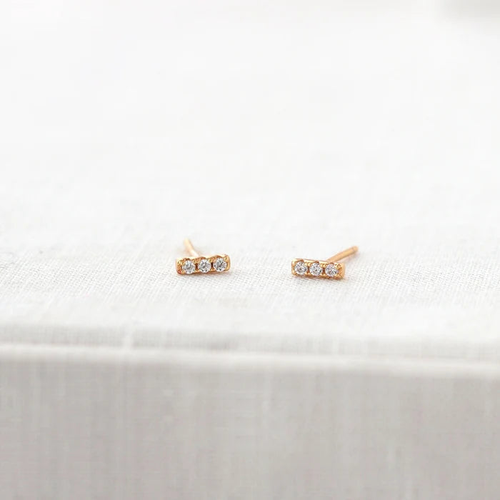 Bar Dash Crystal Stud Earrings