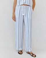 Beach Pant With Tassel Drawstring - Rosewood Stripe